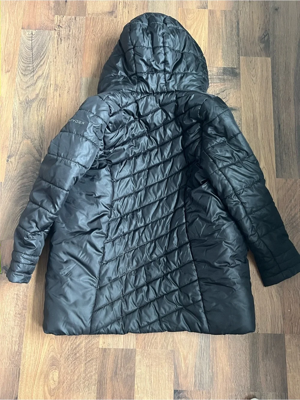 Spyder Kids Black Hooded Insulated Coat